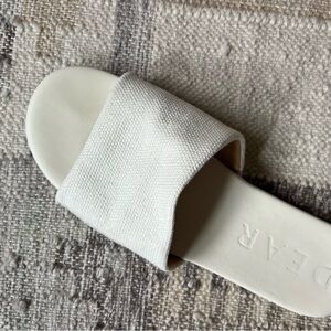 Dear Frances White Slide Sandals
